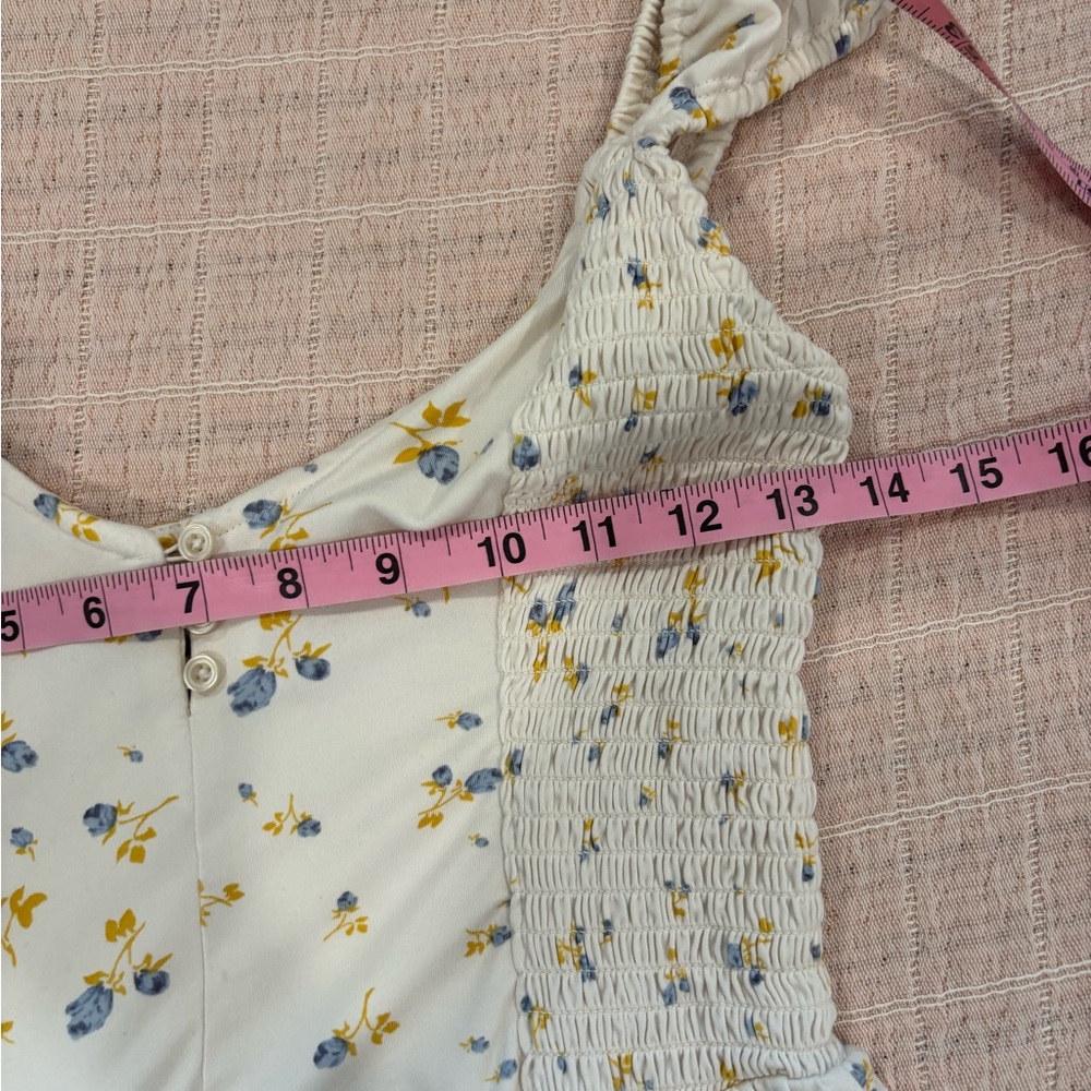 Urban Outfitters Elenor Midi Dress with Yellow & Blue Floral Print size Small - Picture 15 of 16